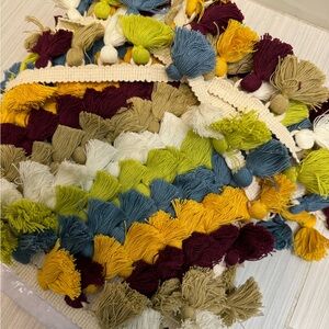 Tassels and trim for curtains etc multicolored, 14 yards